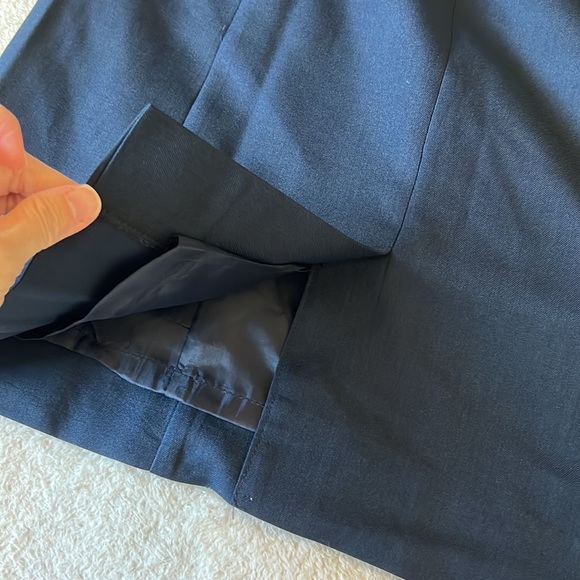 Redwood & Ross Navy blue Synergy Wrinkle Resistant Midi Dress With Slit 2 - Picture 7 of 11